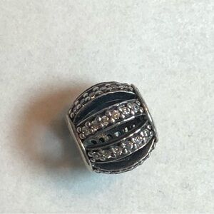 Authentic Pandora Sterling Silver and Clear CZ Charm